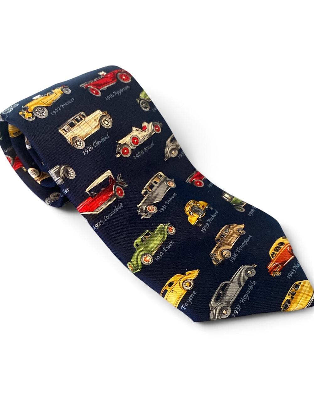 Antique Cars by Alynn Neckwear Vintage 80s-90s Silk Neck Tie